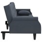 vidaXL Sofá cama con reposabrazos terciopelo gris oscuro