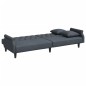 vidaXL Sofá cama con reposabrazos terciopelo gris oscuro