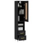 vidaXL Aparador de madera contrachapada negro 34,5x34x180 cm vidaXL Aparador de madera contrachapada negro 34,5x34x180 cm