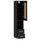 vidaXL Aparador de madera contrachapada negro 34,5x34x180 cm vidaXL Aparador de madera contrachapada negro 34,5x34x180 cm