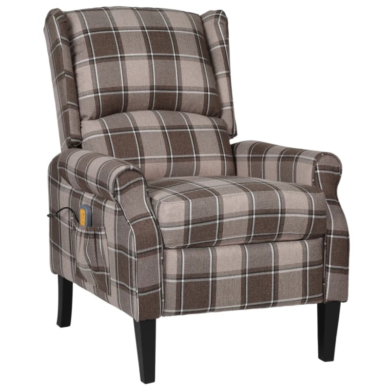 vidaXL Sillón de masaje reclinable de tela beige vidaXL Sillón de masaje reclinable de tela beige