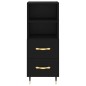 vidaXL Aparador de madera contrachapada negro 34,5x34x180 cm vidaXL Aparador de madera contrachapada negro 34,5x34x180 cm