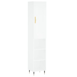 vidaXL Aparador alto madera de ingeniería blanco 34,5x34x180 cm