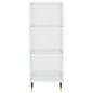 vidaXL Aparador alto madera contrachapada blanco brillo 34,5x34x180 cm