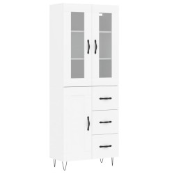 vidaXL Aparador alto madera contrachapada blanco 69,5x34x180 cm