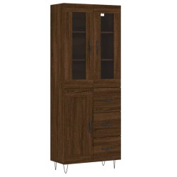 vidaXL Aparador alto madera contrachapada marrón roble 69,5x34x180 cm