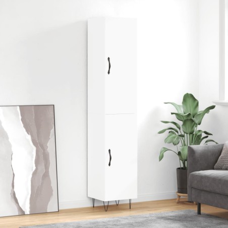 vidaXL Aparador alto madera de ingeniería blanco 34,5x34x180 cm