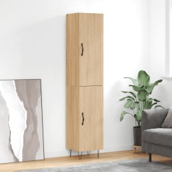 vidaXL Aparador de madera contrachapada roble Sonoma 34,5x34x180 cm