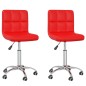 vidaXL Sillas de comedor giratorias 2 uds cuero sintético rojo vidaXL Sillas de comedor giratorias 2 uds cuero sintético rojo