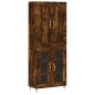 vidaXL Aparador alto madera contrachapada roble ahumado 69,5x34x180 cm