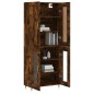 vidaXL Aparador alto madera contrachapada roble ahumado 69,5x34x180 cm