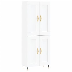 vidaXL Aparador alto madera contrachapada blanco 69,5x34x180 cm