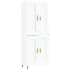 vidaXL Aparador alto madera contrachapada blanco brillo 69,5x34x180 cm