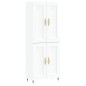vidaXL Aparador alto madera contrachapada blanco brillo 69,5x34x180 cm