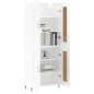 vidaXL Aparador alto madera contrachapada blanco brillo 69,5x34x180 cm