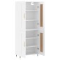 vidaXL Aparador alto madera contrachapada blanco brillo 69,5x34x180 cm