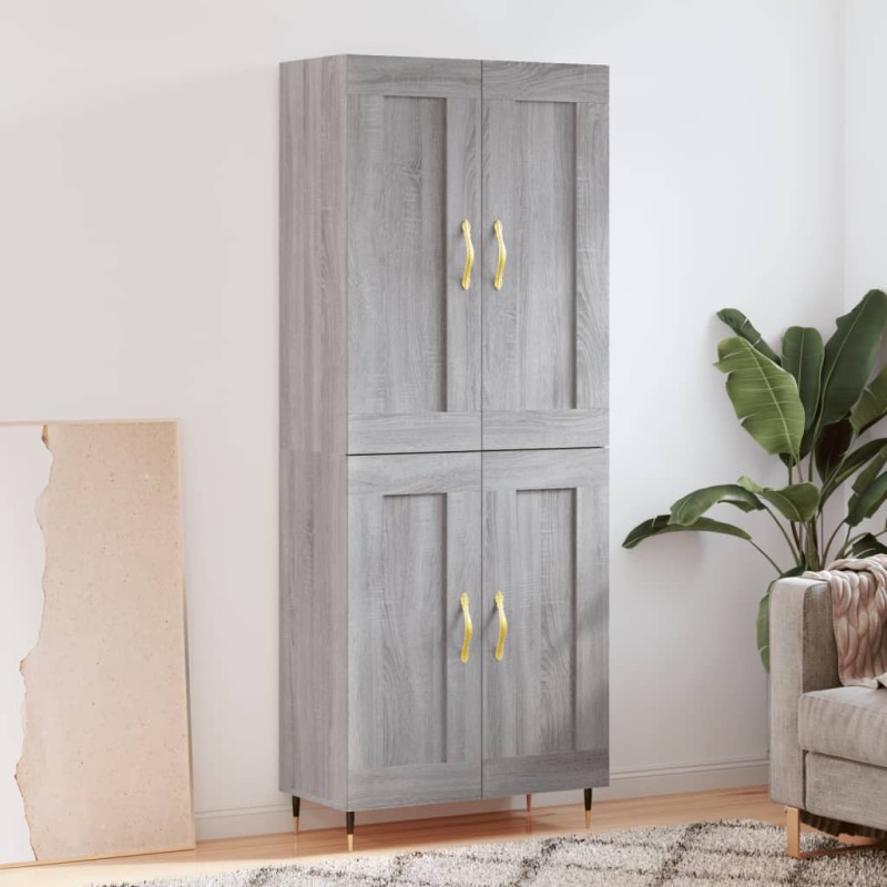 vidaXL Aparador alto madera contrachapada gris sonoma 69,5x34x180 cm vidaXL Aparador alto madera contrachapada gris sonoma 69,5x34x180 cm