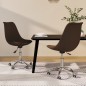 vidaXL Sillas de comedor giratorias 2 unidades tela marrón oscuro
