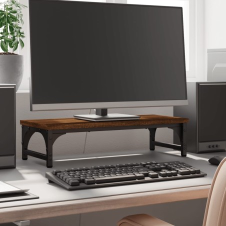 vidaXL Soporte de pantalla madera ingeniería marrón roble 55x23x14 cm
