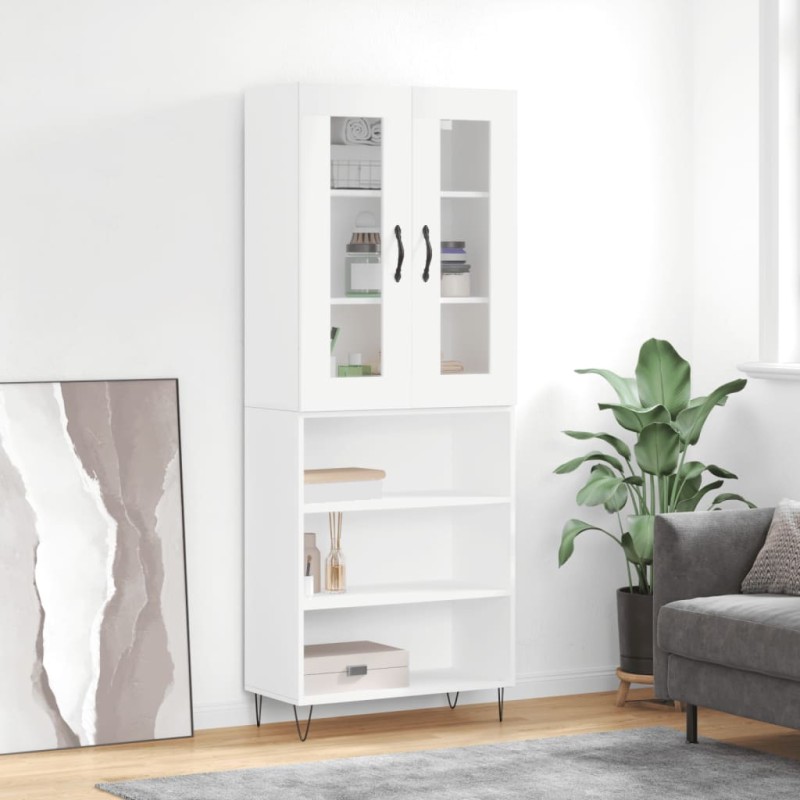 vidaXL Aparador alto madera contrachapada blanco 69,5x34x180 cm vidaXL Aparador alto madera contrachapada blanco 69,5x34x180 cm