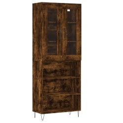 vidaXL Aparador alto madera contrachapada roble ahumado 69,5x34x180 cm