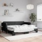 vidaXL Sofá cama nido con colchón tela negro 80x200 cm