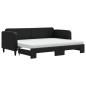 vidaXL Sofá cama nido con colchón tela negro 80x200 cm