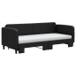 vidaXL Sofá cama nido con colchón tela negro 80x200 cm