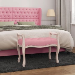 vidaXL Banco de terciopelo rosa 80x45x60 cm