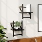 vidaXL Estantes de pared con barras 2 unidades negro 20x25x30 cm vidaXL Estantes de pared con barras 2 unidades negro 20x25x30 cm
