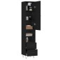 vidaXL Aparador de madera contrachapada negro 34,5x34x180 cm vidaXL Aparador de madera contrachapada negro 34,5x34x180 cm
