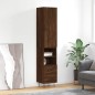 vidaXL Aparador alto madera contrachapada roble marrón 34,5x34x180 cm vidaXL Aparador alto madera contrachapada roble marrón 34,5x34x180 cm