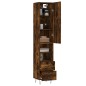 vidaXL Aparador de madera contrachapada roble ahumado 34,5x34x180 cm vidaXL Aparador de madera contrachapada roble ahumado 34,5x34x180 cm