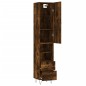 vidaXL Aparador de madera contrachapada roble ahumado 34,5x34x180 cm vidaXL Aparador de madera contrachapada roble ahumado 34,5x34x180 cm