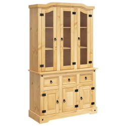 vidaXL Aparador Corona madera maciza pino mexicano 112x43x196 cm
