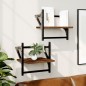 vidaXL Estantes de pared con barras 2 uds marrón roble 30x25x30 cm vidaXL Estantes de pared con barras 2 uds marrón roble 30x25x30 cm