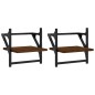 vidaXL Estantes de pared con barras 2 uds marrón roble 30x25x30 cm vidaXL Estantes de pared con barras 2 uds marrón roble 30x25x30 cm