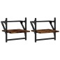 vidaXL Estantes de pared con barras 2 uds roble ahumado 30x25x30 cm vidaXL Estantes de pared con barras 2 uds roble ahumado 30x25x30 cm