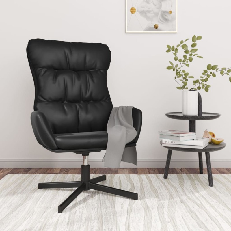 vidaXL Sillón de relax de cuero sintético negro vidaXL Sillón de relax de cuero sintético negro