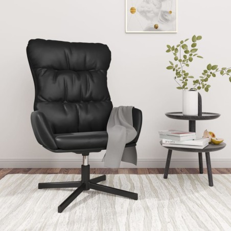vidaXL Sillón de relax de cuero sintético negro
