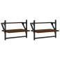 vidaXL Estantes de pared con barras 2 uds marrón roble 40x25x30 cm