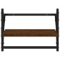 vidaXL Estantes de pared con barras 2 uds marrón roble 40x25x30 cm
