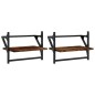 vidaXL Estantes de pared con barras 2 uds roble ahumado 40x25x30 cm vidaXL Estantes de pared con barras 2 uds roble ahumado 40x25x30 cm