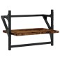 vidaXL Estantes de pared con barras 2 uds roble ahumado 40x25x30 cm vidaXL Estantes de pared con barras 2 uds roble ahumado 40x25x30 cm