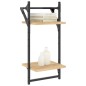 vidaXL Estantes pared 2 niveles barras 2 uds roble Sonoma 30x25x65 cm
