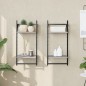 vidaXL Estantes pared 2 niveles barras 2 uds gris Sonoma 30x25x65 cm vidaXL Estantes pared 2 niveles barras 2 uds gris Sonoma 30x25x65 cm