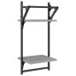 vidaXL Estantes pared 2 niveles barras 2 uds gris Sonoma 30x25x65 cm vidaXL Estantes pared 2 niveles barras 2 uds gris Sonoma 30x25x65 cm
