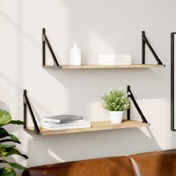 vidaXL Estantes pared 2uds madera ingeniería roble Sonoma 80x25x25,5cm