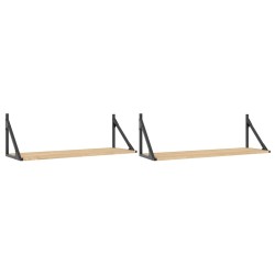 vidaXL Estantes pared 2uds madera ingeniería roble Sonoma 80x25x25,5cm