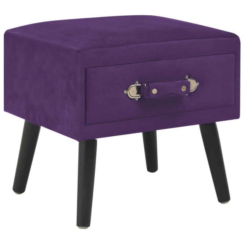 vidaXL Mesita de noche morado oscuro 40x35x40 cm terciopelo vidaXL Mesita de noche morado oscuro 40x35x40 cm terciopelo